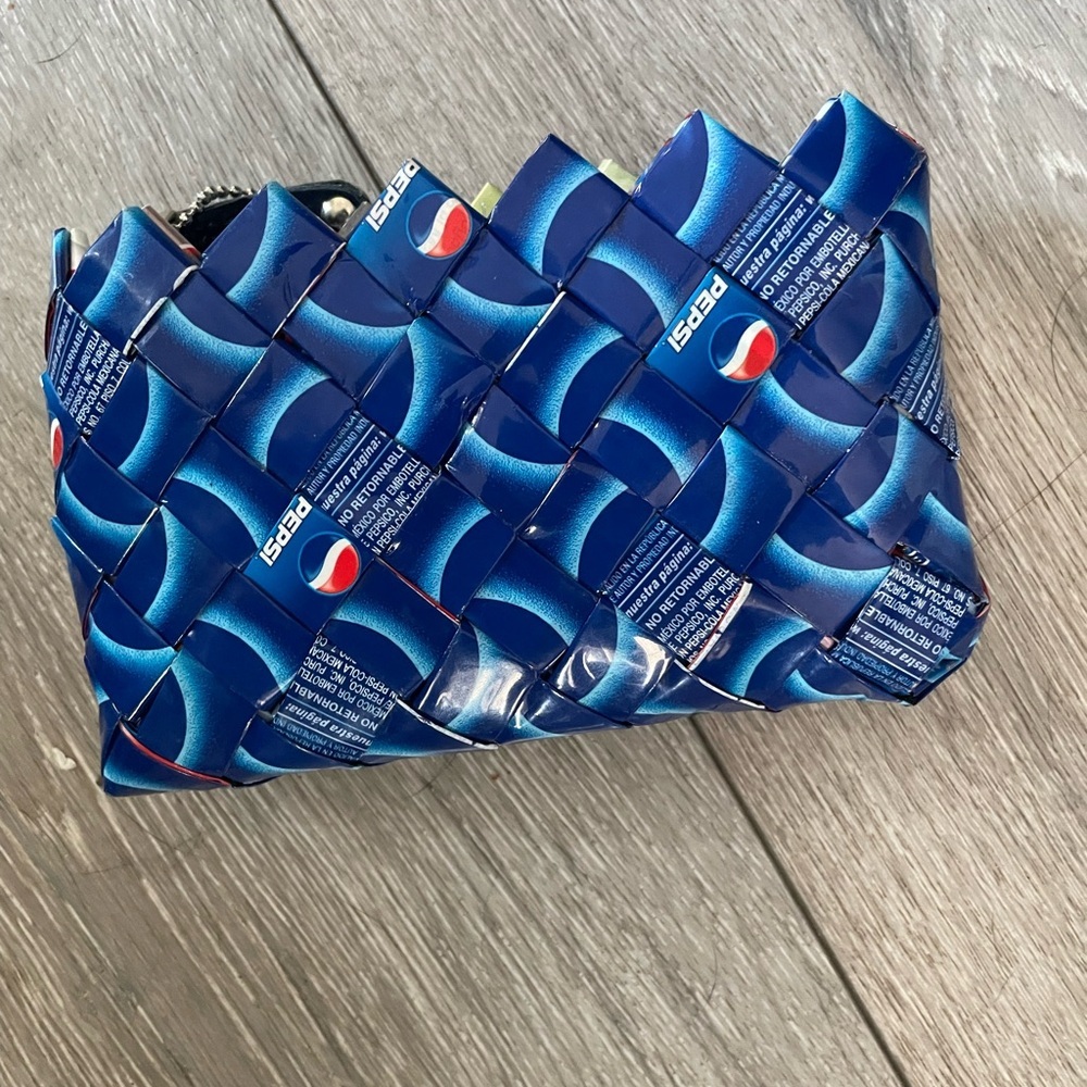 Pepsi Branded NAHUI OLLIN Candy Wrapper Coin Purse Red White Blue - Picture 2 of 3